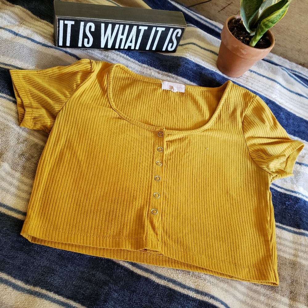 Yellow crop top